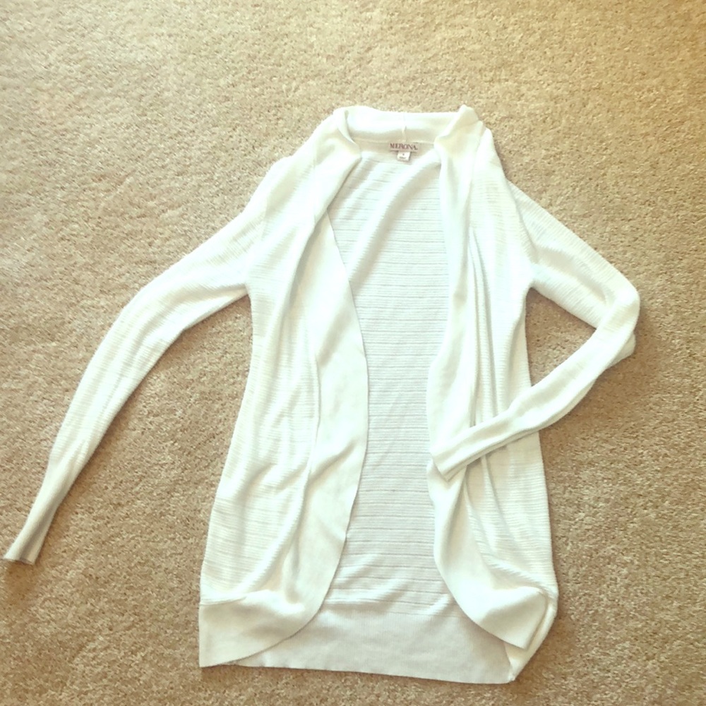 White textured Medina cardigan